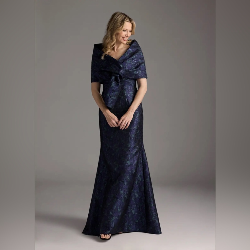 Azazie Midnight Floral Gown